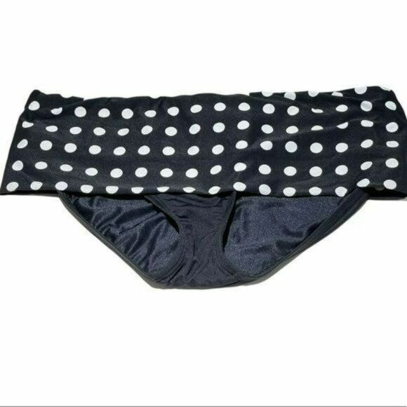 Coco Reef Polka Dot Rollover Bikini Bottom Black And White Swimwear Size S - Picture 6 of 8